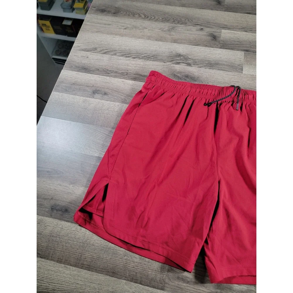 Reebok Mens Active Workout Woven Shorts Size 3XL Red Elastic Waist Stretchy NWT